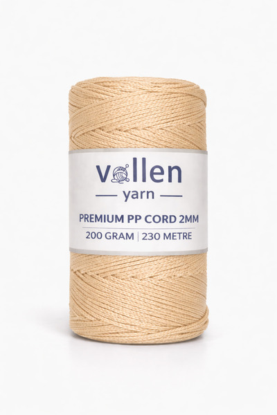 vollen yarn 200gr/230m Premium Polyester Macrame Twine 2mm, μακραμέ Σχοινί, μ...