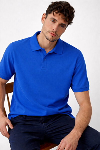 COMBİNE MİCHAİL Ανδρικό μπλουζάκι με λαιμόκοψη πόλο σε χαλαρή γραμμή, τιρκουά...