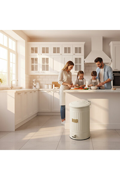 Simply Now 30 Litre Pedallı Metal Çöp Kovası | Fırın Boya Paslanmaz | Kovasız...