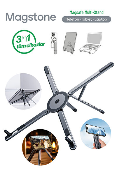 Enkado Laptop Stand Katlanabilir Ayarlanabilir Manyetik MagSafe Alüminyum Tel...