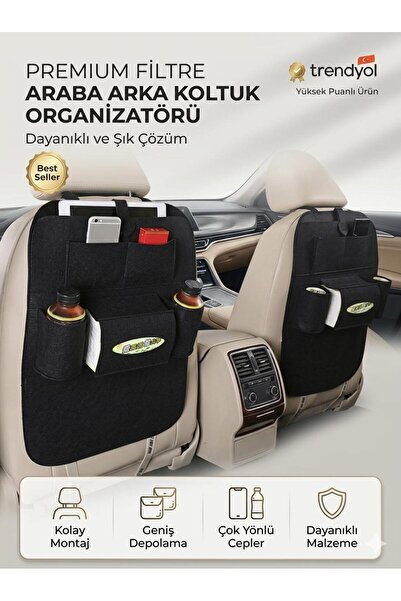 Ankaflex Highconcept Siyah Araç Içi Oto Koltuk Arkası Organizer Araba Eşya Dü...