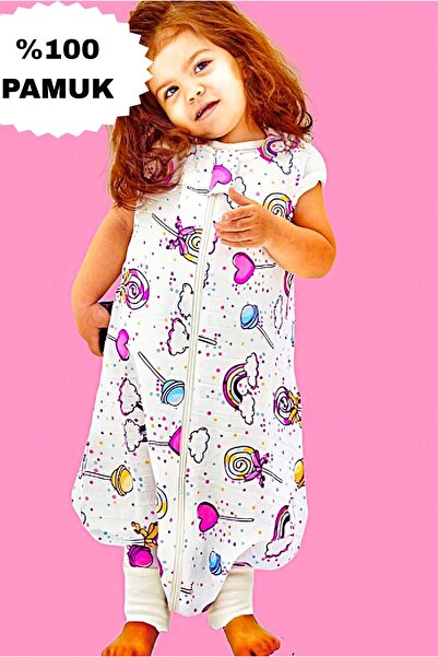 minikiti Yazlık Müslin Uyku Tulumu %100 Pamuk Müslin Lolipop Çocuk Bebek Uyku...