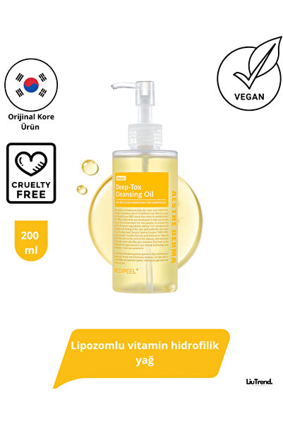 Medipeel Vegan Vitamin Deep-Tox Cleansing Oil 200 ml Lipozomlu vitamin hidrof...