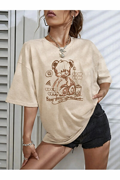 MARKATEM tricou oversize unisex cu imprimeu panda