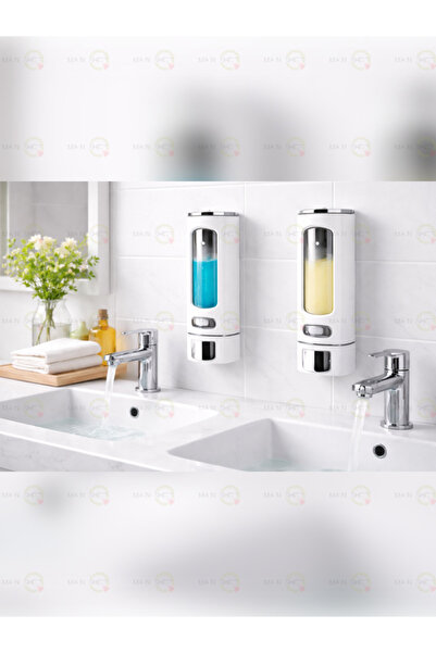 MAİN SHOP 2 ΤΕΜ ΛΕΥΚΟ 400 ml Επιτοίχιος Χειροκίνητος Διανομέας Σαπουνιού Υγρό...