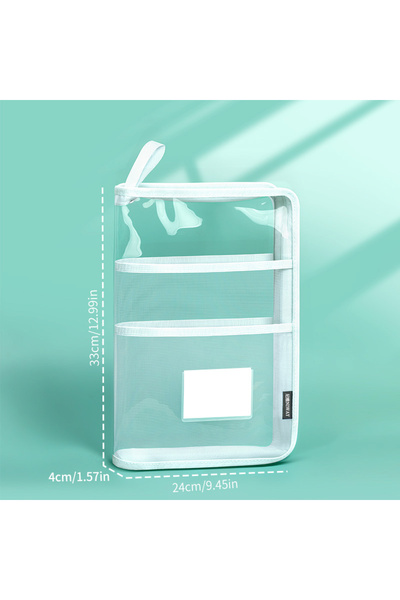 Choice White HUAJIE A4 Transparent Document Bag, Waterproof Zipper Handheld F...