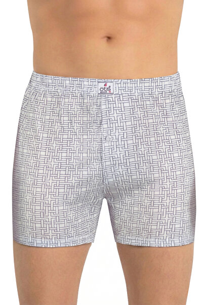 Öts Мъжки боксерки с мотив, закопчаващи се с копчета (100% памук)