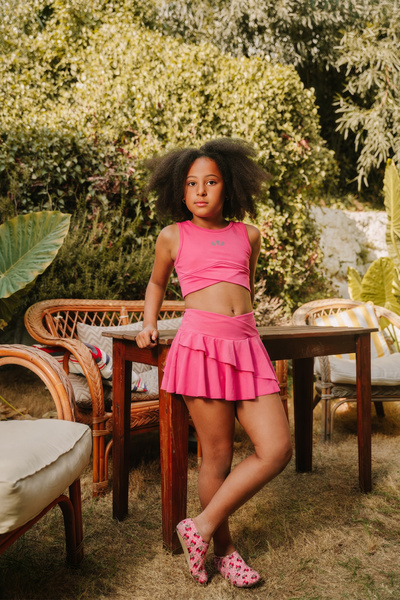 Minipodyum Κοριτσίστικο Αθλητικό Σετ Σορτς με Φούστα