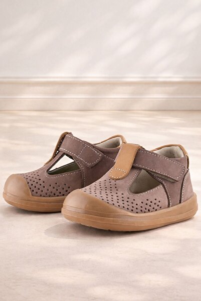 Rakerplus Shaun Genuine Leather Sand Tan Velcro Anatomical Baby Sandals