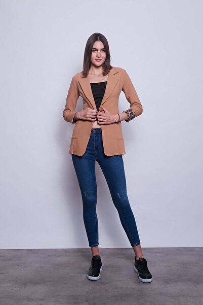 Jument Μπλέιζερ από βαμβακερό ύφασμα με μακρύ μανίκι και τσέπες με γιακά, μπο...