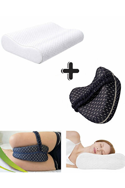 Ankaflex Ortopedik Visco Uyku Seti – Orta Boy Boyun Yastığı ve Bacak Arası Di...