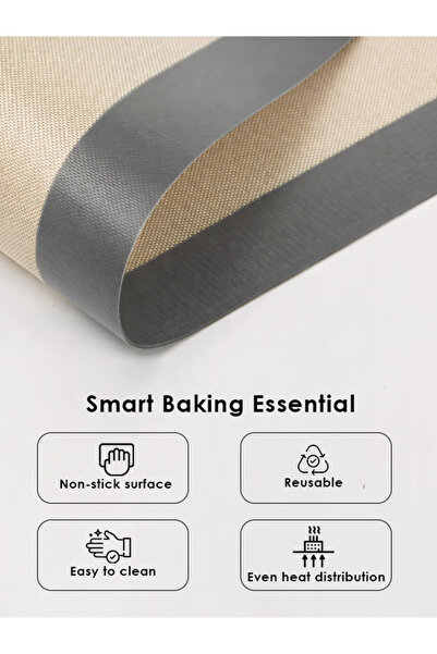 Cute n Cuddle Non-Stick Silicone Baking Mats (New Beige/Gray, 2-Pack)