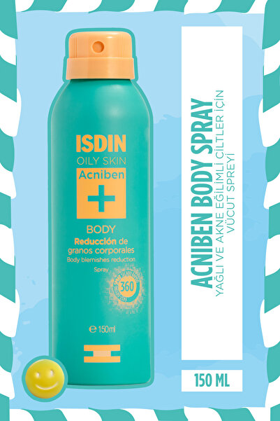 ISDIN Acniben Body Spray 150 ml Yağlı Ve Akne Eğilimli Ciltler Için Vücut Spreyi