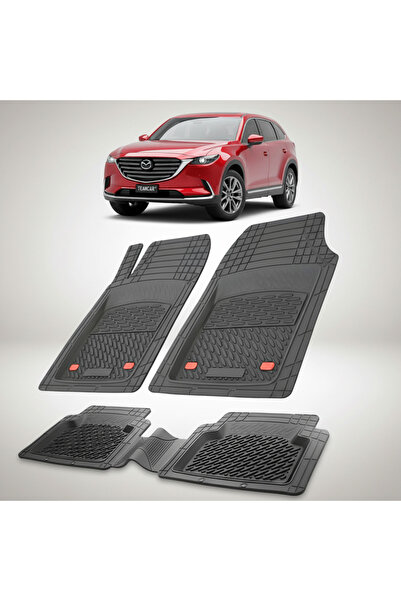 TEAMCAR Covorașe auto tip tavă compatibile cu Mazda CX-9 II (2016–2023), negr...
