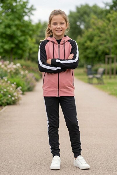 Zaziko Kids Set de trening pentru copii, unisex, cu glugă și detaliu cu dungi...