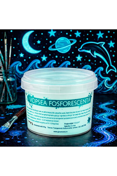OEM Vopsea fosforescentă, luminescentă, transparentă, care strălucește în înt...