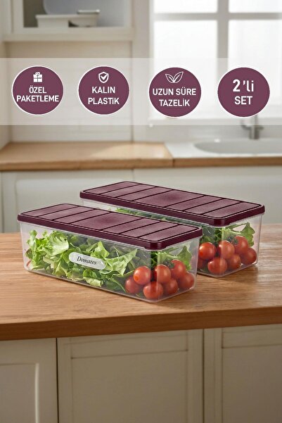 SELKA HOME 2 Pieces 2 Lt. Nora Organizer Refrigerator Freezer Organizer Stora...