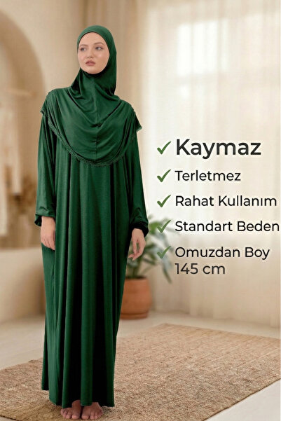 Sonbaharmoda Φόρεμα προσευχής Hijab Cotton Lace - Με μαντίλα, Ολόσωμο, Χτενισ...