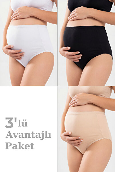 Arma Yıldız 100% βαμβακερό κιλότο εγκυμοσύνης ανάκαμψης Μικτό χρώμα 3 Συσκευασία