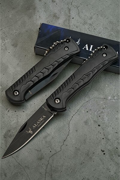 Alaska SDR-51 15cm Matte Black Stainless Steel Camping Outdoor Mini Pocket Knife