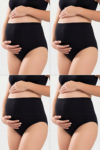 Arma Yıldız Συσκευασία με 4 γυναικεία μαύρα βαμβακερά εσώρουχα εγκυμοσύνης Ly...