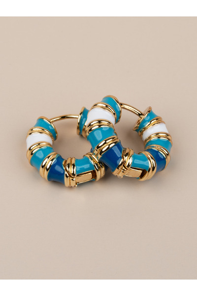 Portakal Esintisi Coralyn Enamel Hoop Earrings