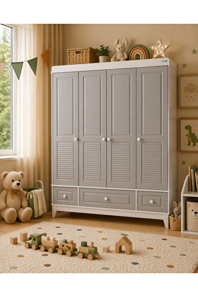 Cozibo Joy 4 Kapılı Dolap, Bebek ve Genç Odası Dolap