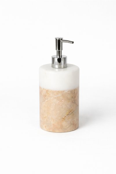 Ellia Soft Silba 100% Natural Marble 5 Piece Bathroom Set Beige/Cream