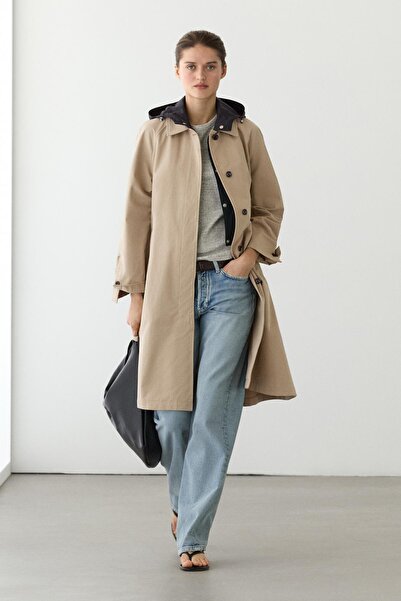Massimo Dutti Çıkarılabilir kapüşonlu trençkot