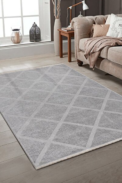 Valery Home Rodney Vl Yıkanabilir Kaydırmaz Çift Taraf Pamuk Dokuma A.gümüş Premium Kalite Kilim