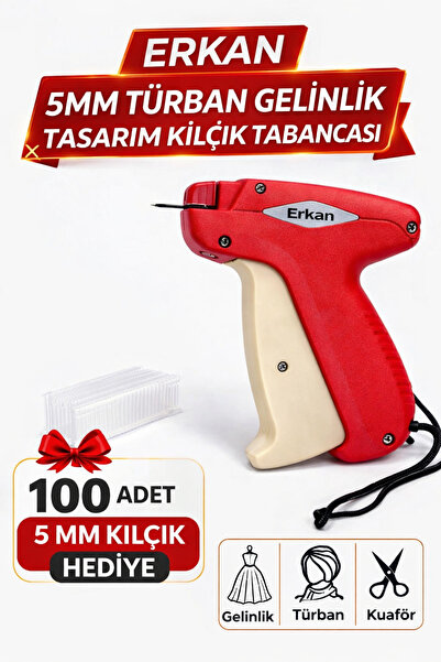 ERKAN 5 MM Türban Tasarım Gelinlik Kılçık Tabancası VE 100 ADET KILÇIK