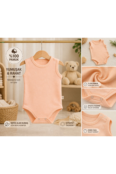 canmana kids&baby قماش قطني ممشط بنمط ريبا مع أزرار كبس