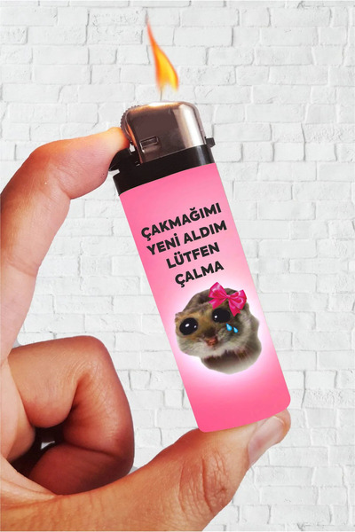 SARANG Çakmak Lütfen Çalma Üzgün Hamster Baskılı Klasik Gazlı Çakmak