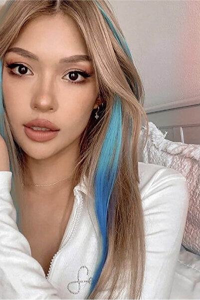 TAKIŞTIR Πλαϊνό Πρόσθετο Μαλλιών / Μπλε Χρώμα Ombre Δίχρωμο / 50 εκ.