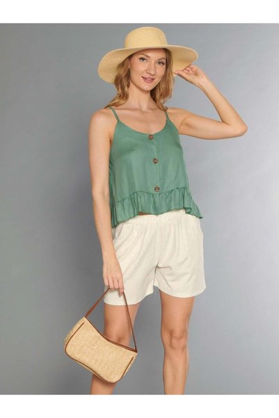 FLZ Linen Straped Summer Shorts Set 86-56