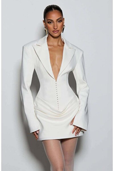 Friday Mood Γυναικείο Φόρεμα Τζάκετ με Λεπτομέρειες Agraf