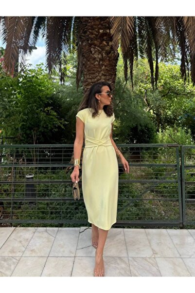 Friday Mood Γυναικείο φόρεμα με λεπτομέρεια Basic Midi