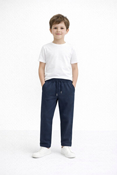 Alin Alp 12 Months-5 Years Old Boy's Navy Blue Lace-Up Gabardine Trousers-4/5 Y