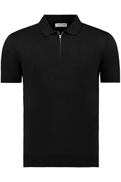 ANTHONY JACKSON Ανδρικό πλεκτό μπλουζάκι πόλο με φερμουάρ Stefano