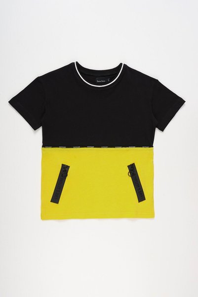 Doctor junior Boy's Black and Yellow T-Shirt