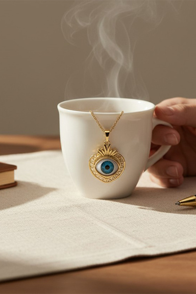 XUPING JEWELRY Stil Incisi/Xupıng Jewelry 14 Ayar Altın Kaplama Göz Kolye Charm