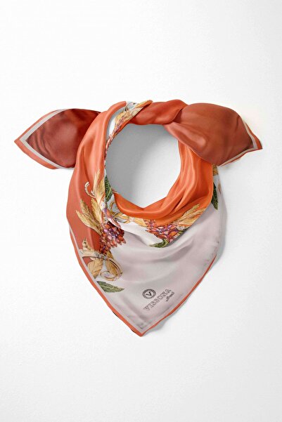 Vissona %100 İpek Kadın Desenli Bandana 80x80