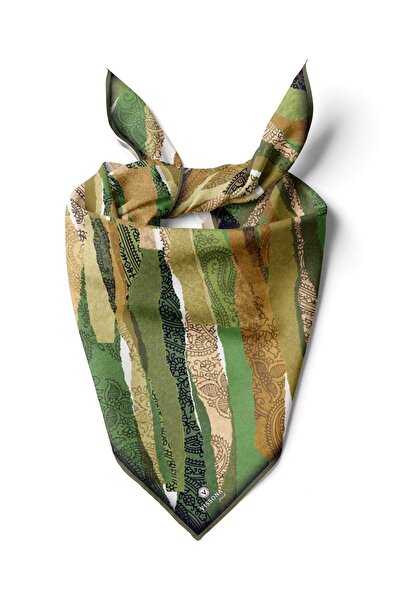 Vissona %100 İpek Kadın Desenli Bandana 80x80
