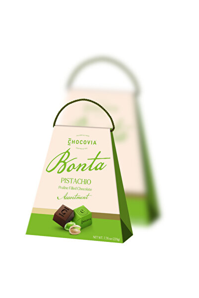 CHOCOVIA Bonta Antep Fıstıklı Pralin Dolgulu Karışık Çikolata 220 gr (Özel He...
