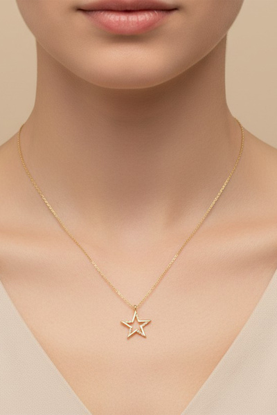 XUPING JEWELRY Stil Incisi /Xupıng Jewelry 14 Ayar Altın Kaplama, Yıldız Zirk...
