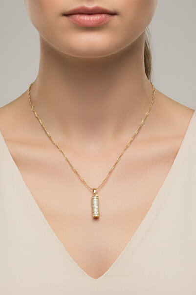 XUPING JEWELRY قلادة من مجوهرات ستايل إنسي/كسوبينج بتصميم أسطواني مرصعة بحجر ...