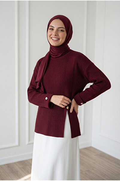 BENAHOLL Celuna άνοιγμα Πλεκτό τουνίκ με κουμπιά στα μανίκια και στο μπροστιν...