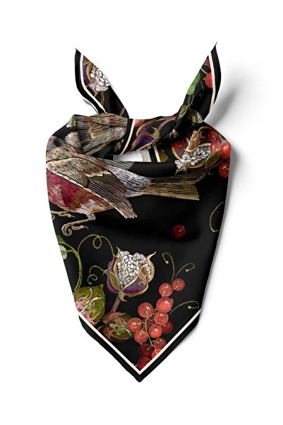 Vissona F99 Kuş Desenli İpek Bandana