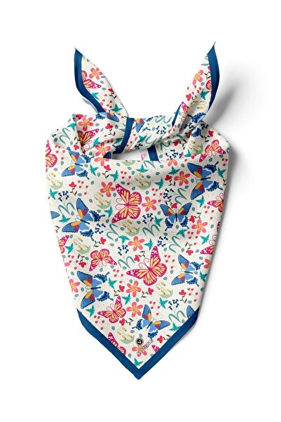 Vissona %100 İpek Kelebek Desenli Kadın Bandana