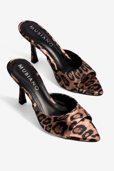 Mubiano Γυναικείες παντόφλες στιλέτο με μυτερή μύτη, ανοιχτό τακούνι, Cedra L...